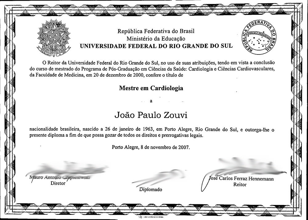 Título de Mestre em Cardiologia (UFRGS)